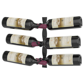 Helix Dual 15 (minimalist wall mounted metal wine rack), Matte Black