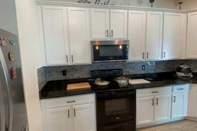 Kitchen installation cabinets backsplash
