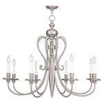 Livex Lighting - Caldwell Chandelier, Antique Brass, Brushed Nickel - Refreshing and fashionable, decorate your ceiling with the Caldwell collection. Sweeping arms offer classic sophistication for your interior design. Brushed nickel finish complements it's elegant form.