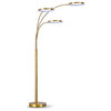 Angels 80"H Three Ring Dimmable LED Lights Arched Floor Lamp, Brushed Brass