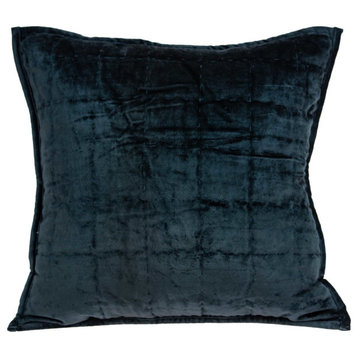 20" X 20" Purple Cotton Blend Zippered Pillow, Dark Blue