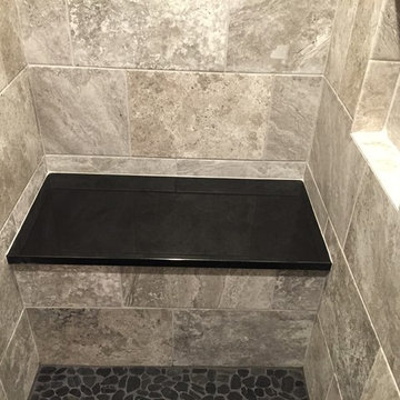 Custom steam shower with granite seat