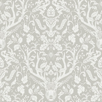 Taupe Escape to the Forest Peel and Stick Wallpaper Sample