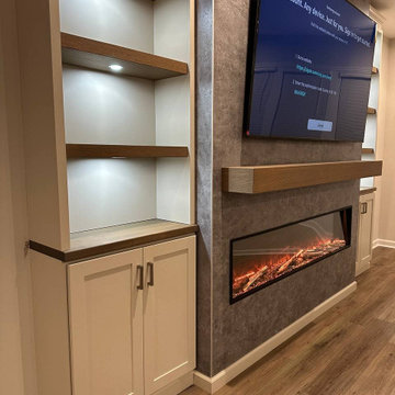 Luxury Fireplace Media Wall With Custom Cabinets in Charlotte
