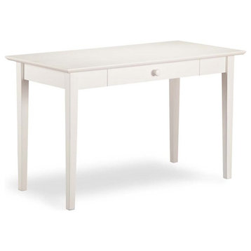 AFI Shaker Solid Wood Writing Desk with Elegant Felt Drawer in White