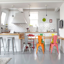 Look! A White Kitchen with Colorful Tolix Chairs House to Home | The Kitchn