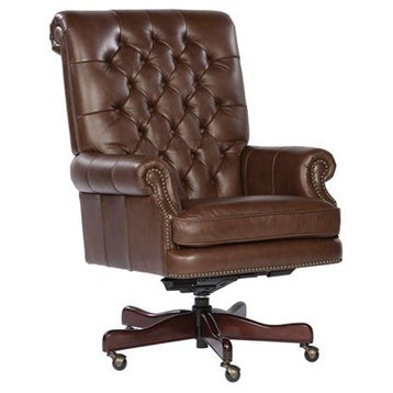 Hekman Coffee Leather Executive Chair