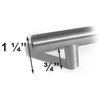 HIC Bar Pull Cabinet Handle Brushed Nickel Solid Steel, 2.5" X 4"
