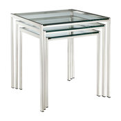 Nimble Stainless Steel Nesting Table, Silver