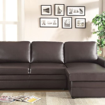 Gus Brown Leatherette Sectional Sofa Sleeper - $1016.46
