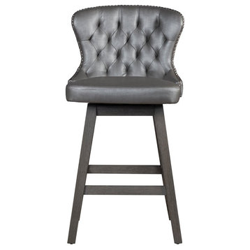 Hillsdale Rosabella 25.5 Wood Contemporary Counter Stool in Gray