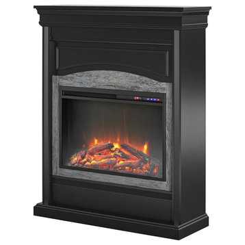 Ameriwood Home Lamont Electric Fireplace in Black
