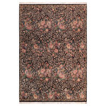 Bareens Designer Rugs - Akbar Pak Persian Oralia Black/Rust Wool Rug - 8'1'' x 10'3'' - Designed with mesmerizing intricacy and gorgeous color palette, this hand-knotted masterpiece demonstrates the beauty and electrifying thrill of Pak Persian art. These meticulously hand-knotted Pak-Persian rug is made with pure wool and features breathtaking traditional, transitional, and tribal designs in bold luxurious color pallets. Known for their intricate designs these rugs are a reproduction of Persian rugs, made in Pakistan with unique Mughal designs. Made by master weavers using the same Persian texture, design and dying technique, we wanted to produce the most significant manifestation of Persian art, life, and culture. This rug is most famous for its exceptional quality, incredible designs, patterns, and vibrant rich color. Pak-Persian rugs made with Persian weave with high knot counts, which enables the high intricacy and detail found in the patterns are also referred to as "State of art", each color adds a rich beautiful detail in the artwork of this rug. The design, color, and beautiful chromatic composition with a vibrant sheen with intricate designs, exude beauty, elegance, and quality make this rug a masterpiece of its own.