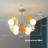 Multicolored Flower-Branch Shaped Chandelier, Multicolored, 8 Balls, Cool Light
