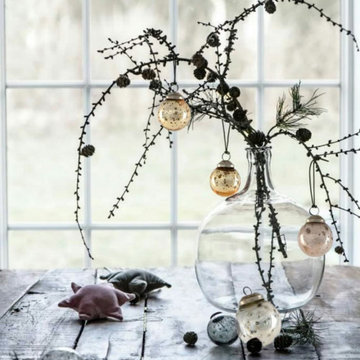 Serene Spaces Living Set of 12 Multi Color Mini Glass Ball Ornaments, 1"