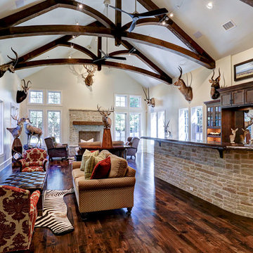 Trophy Room Addition in Houston, Texas - Exposed Wood Beams