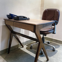 Metaphor | Contemporary Writing Desk in Teak and Veneer - Desks And Hutches