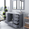 Caroline Avenue 48" Single Bath Vanity in Grey with Marble Top and Square Sink