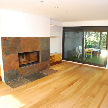 Salón con chimenea