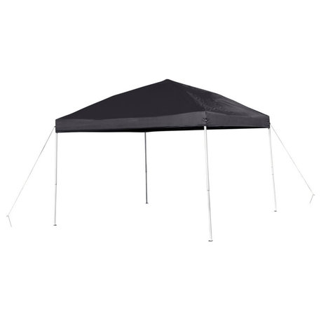 10'x10' Black Outdoor Pop Up Event Slanted Leg Canopy Tent with Carry Bag