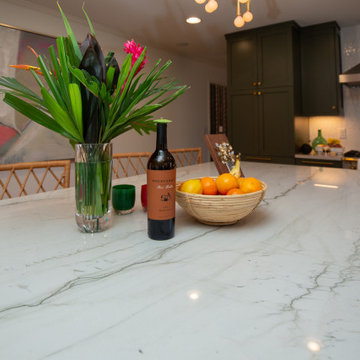 A new kitchen with bold colors and sleek lines