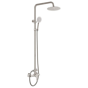 Milo Dual Function Outdoor Shower Stainless Steel, Brushed