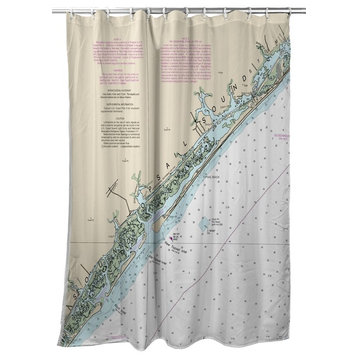 Betsy Drake New River Inlet to Cape Fear - Topsail, NC Nautical Map Shower Curt