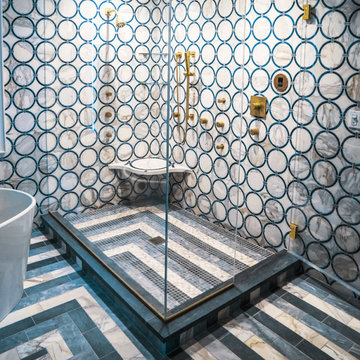 Bathroom Wall Circular Waterjet Mosaic