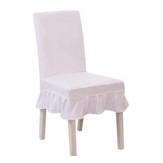 Fit Stretch Chair Covers 2 Pcs Seat Short Cloth White Elastic Chair Slipcovers