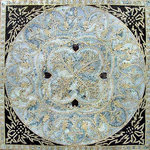 Mozaico - Artisan Floral Mosaic, Hada, 41"x41" - This is a roman marble mosaic that is composed of all natural stones and hand cut tiles. It is fully handmade mosaic.
