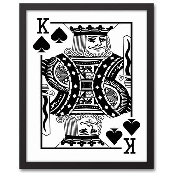 King of Spades Playing Card Framed Canvas Wall Art, 16"x20"