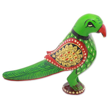 Proud Parrot Wood Figurine