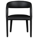 Meridian Furniture - Meridian Furniture Sylvester Faux Leather Dining Chair, Black - Modernize your home with this Sylvester black vegan leather dining chair. Featuring soft and durable black vegan leather upholstery, this chair offers you a comfortable and long-lasting place to sit while you dine. It's fully upholstered, giving it a solid look that is ideal for any contemporary home. Its rounded back provides upper back support, while its semi-open design makes a fashionable decorative statement that is sure to catch the eyes of anyone who joins you for dinner.