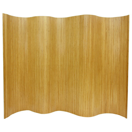 6' Tall Bamboo Wave Screen, Natural