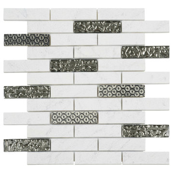 Modket White Carrara Marble Stone Deco Tile Kitchen Backsplash TDH132MO