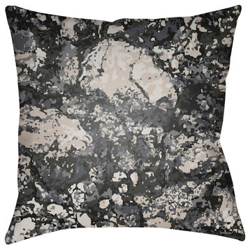 Textures by Surya Poly Fill Pillow, Black/Denim, 22' x 22'