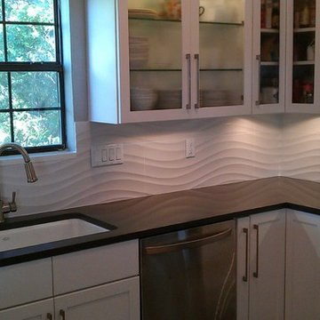 Kitchen - Backsplash -White Wave Panel Tile