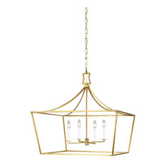Southold 4-Light Single Tier Chandelier, Burnished Brass