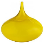 Cyan Design - Moonbeam Vase, Medium - Add a pop of bright yellow to your home with the Moonbeam Vase. Made from two-tone translucent and opaque yellow glass, this vase is vibrant and current. Its bold color and unique design make it an ideal addition to a contemporary living space. The medium-size vase is pictured on the left.