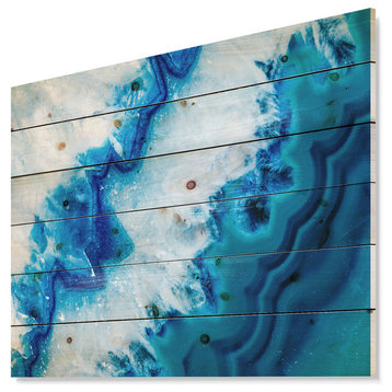 Designart Geode Slice Macro Abstract Wood Wall Art 46x36