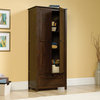 Traditional Pantry Cabinet, Drawer & 2 Doors With Inner Shelves, Rustic Walnut