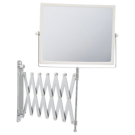 Jerdon J2020C 8.3-Inch Two-Sided Swivel Wall Mount Mirror with 5x Magnification