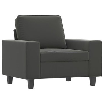 vidaXL Sofa Accent Living Room Chair with Armrest Dark Gray Microfiber Fabric