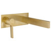 Caso Luxury Wall-Mounted Faucet, Brushed Gold, Without pop-up drain