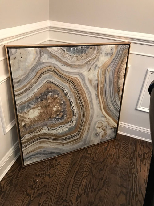 Do you center the picture on the wall or on the dining room table?