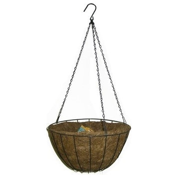 Panacea Hanging Basket With Liner, 12", Green