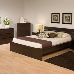 Prepac Avanti 4PC Bedroom Set in Espresso - Bedroom Furniture Sets