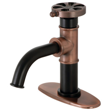 Belknap Single-Handle Bathroom Faucet & Push Pop-Up, Matte Black/Antique Copper