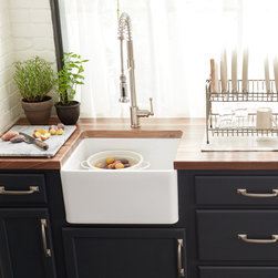 20" Reinhard Fireclay Farmhouse Sink - White - Kitchen Sinks