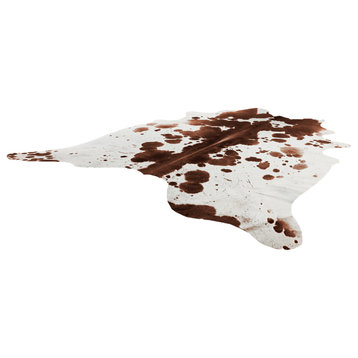 HomeRoots Brown and White Spotted Natural Cowhide Area Rug